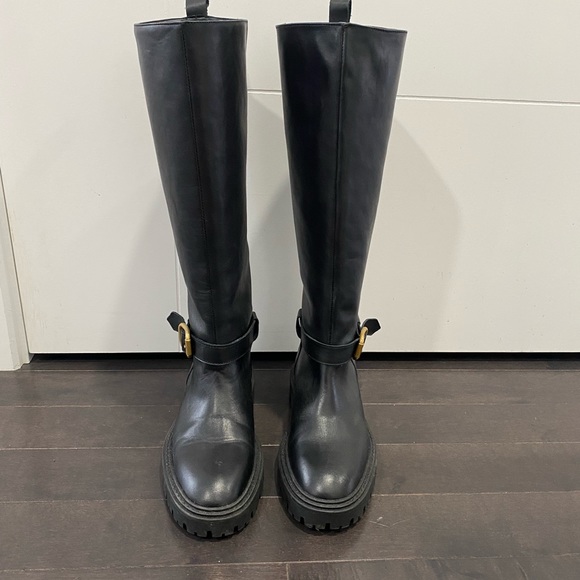 Zara Leather Knee High Boots - Size 7.5 - Picture 7 of 11